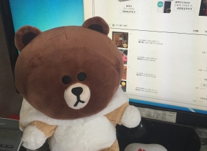 #라인 #브라우니 #여우모자